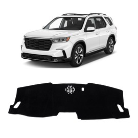 KUST Car Dash Cover for 2023 2024 2025 2026 Honda Pilot (Without HUD) Polyester Non-Slip Center Console Dash Cover Interior Accessories for Pilot Custom Fit Dash Mat Sunshade Windshield Glare Black