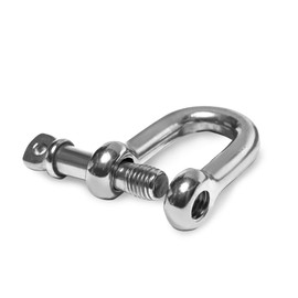 HEAVYTOOL Shackle Straight Short Shape 6 mm Stainless Steel V4A AISI 316 (Pack of 5) Round Shackle Swivel Shackle