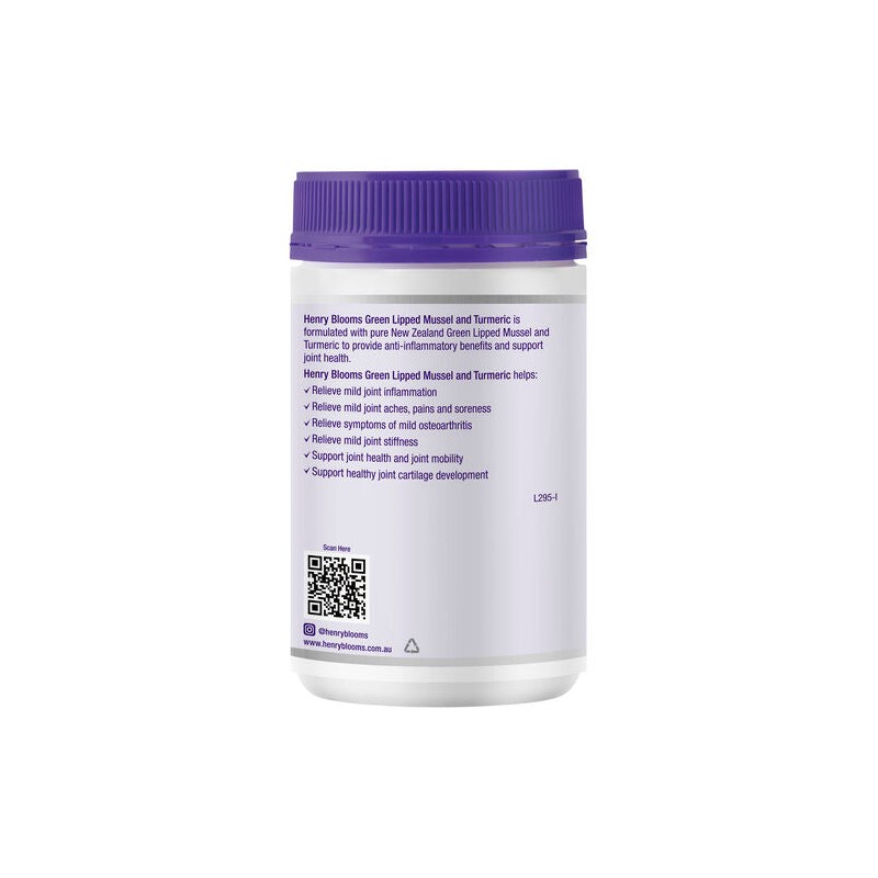Henry Blooms Green Lipped Mussel 500Mg And Turmeric 1500Mg With