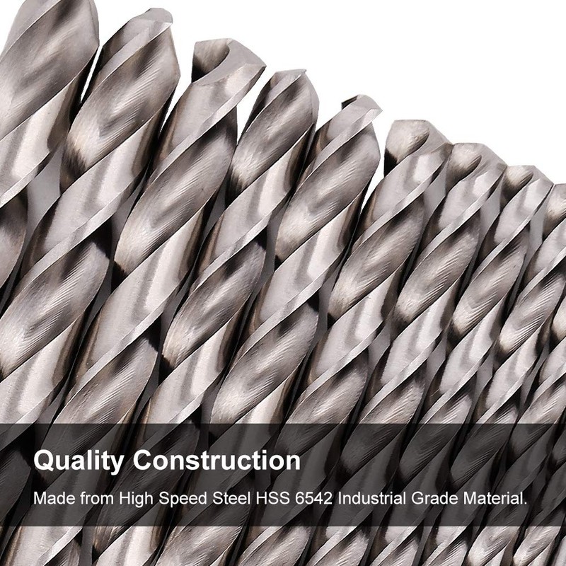 COMOWARE Drill Bit Sets for Metal- 19 Pcs Straight Shank