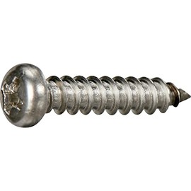 Trusco Y835-0420 Pan Head Tapping Screws, 1 Type A, Stainless Steel, M4 x 20, Pack of 10, Small Quantity