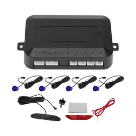 HOPESPANNER Universal Vehicle Reverse Backup Radar System Distance Detection Reverse Parking Sensors Alarm Buzzer Reminder 4 Parking Sensors LED Distance Display