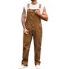 Yuanbang Overalls for Men Denim Jumpsuit Brown Bib Coveralls with