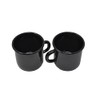 Madacha 2 Large Metal-Enamelled Mugs - Black - 400 ml