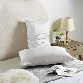 Silk Pillowcase for Hair and Skin Mulberry Silk Pillowcase Soft Breathable Smooth Both Sided Natural Silk Pillowcase with Zipper Beauty Sleep Silk Pillow Case 1 Pack for Gift (King, White)