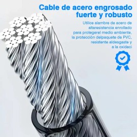 Candado Cable De Seguridad Con Combinación Para Bici O Moto