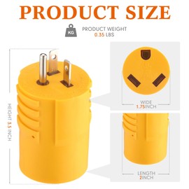 Kanayu Generator 20 Amp to RV 30A Power Adapter 3-Prong 5-20P Male Plug to RV TT-30R Female Receptacle, Converter Plug for Camper Caravan Van Travel Trailer