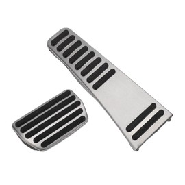Partuto 2 Pcs Automatic Foot Pedal Pads Foot Accelerator Pedal Covers for Volvo XC90 2018-2021 Stainless Steel Silver Tone