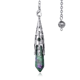 ZPMMPZ Wrapped Hexagonal Crystal Necklace for Women Men Bullet Shape Gemstone Quartz Choker Necklaces for Yoga Meditation Energy Balancing, Stainless Steel, Agate