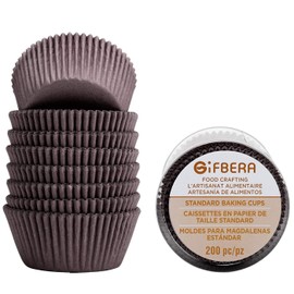 Gifbera Swedish Paper Baking Cups Brown Standard Cupcake Liners 200-Count, Coffee Color