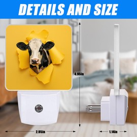 EMXION Milk Cow Night Light,Nightlight Plug into Wall,LED Lamp，Suitable for Bedrooms,Kitchens,Toilets,Etc.Auto Sensor Dusk to Dawn,Energy-Saving