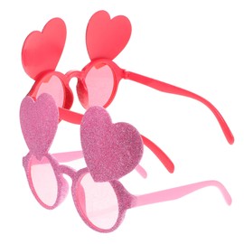 VICASKY 2pcs Heart Shape Glasses Rimless Sunglasses Prom Glasses Sunglasses Prom Fashion Sunglasses Funny Glasses Funny Party Sunglasses Fun Glasses