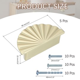 YELARXI Half Moon Cabinet Pulls Zinc Alloy Drawer Pulls Cabinet Handles Knobs with Screws, 2.5 Inch Hole Center Fit for Cabinets Drawers Wardrobes - Semicircle (5 Pack, Brushed Gold)