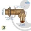 Tecuro brass tank fitting rain barrel connection 1 inch connector