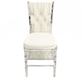 YOUR CHAIR COVERS - 5 Pack 6 Ft Chiffon Chiavari Chair Sashes - Ivory, Sashes for Weddings, Events, Hotels and Catering Services