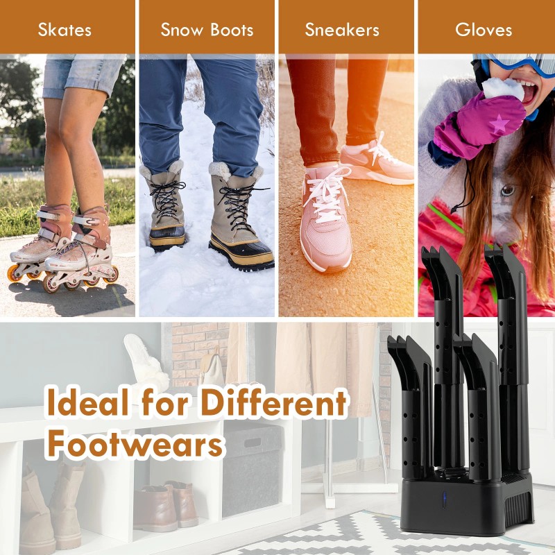 Costway 4 Shoe Electric Dryer W/ Timer, Fan For Boot