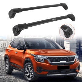 flexmotor Roof Racks Cross Bars Fit for Kia Seltos KX3 2021-2025 Lock Black Cargo Luggage