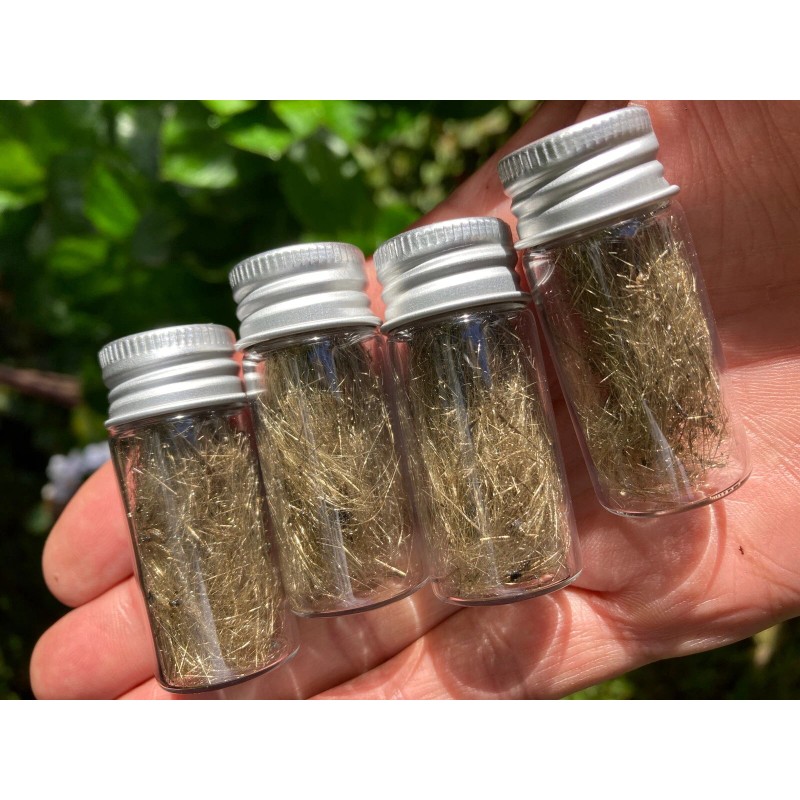 Olivine Crystal Volcanic, Pele’s Hair, Olivine Mineral Glass Specimens ￼10ml.