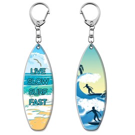 Yoxiumi Beach Gifts for Women Summer Gifts for Women Mini Surfboard Keychain Gift for Surf Lovers Beach Keychain Summer Surf Party Favors for Girls Key Bag Accessories Surfing Charm