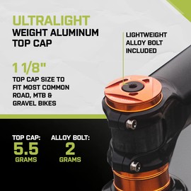 JRC Components Ahead Stem Top Cap JRC Logo Design | Lightweight 6061-T6 Aluminum Top Cap | Compatible with Road, Gravel & Mountain 1-1/8" Threadless Steerers (Silver)