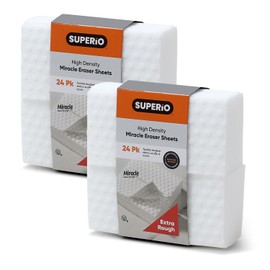 Superio High Density Miracle Eraser Sheets - 24 Count - Extra Durable Cleaning Pads with Convex Dots for Heavy Duty Cleaning