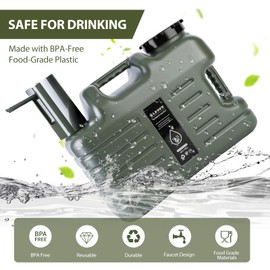 5 Gallon Camping Water Jug with Foldable Auto Pump, BPA-Free Leak-Proof Camping Water Container with Spigot, Type-C Rechargeable, Portable Water Storage Tank for Hiking, Outdoors & Emergency Use