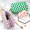 PAZIMIIK Checkered Makeup Bag for Purse Portable Zipper Make Up