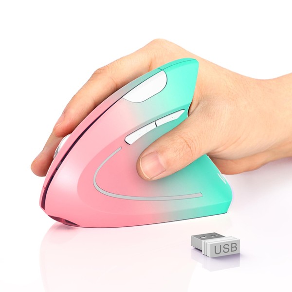 Lekvey Wireless Ergonomic Mouse, Rechargeable 2.4 GHz USB Vertical Mice