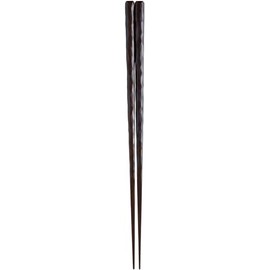 Kawai Hashifuku 118765 Edo Karaki Chopsticks Ran Carving Black Size: Approx. 9.1 inches (23 cm)