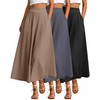 Ficerd 3 Pack Women's Maxi Long Skirts with Pockets, A