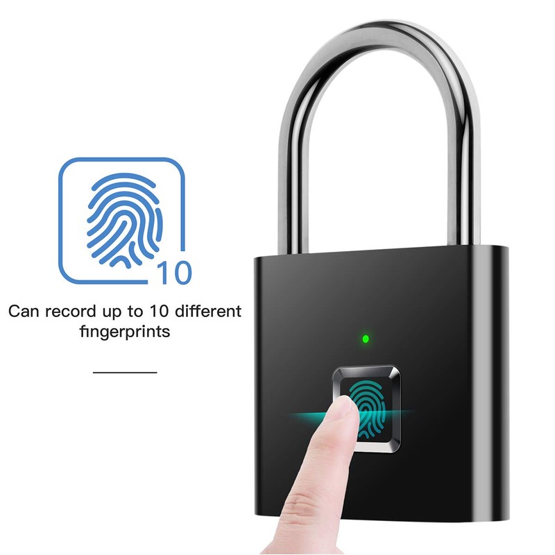 Fingerprint Padlock,AICase Electronic Door Lock Fingerprint Recognition Smart Keyless Waterproof