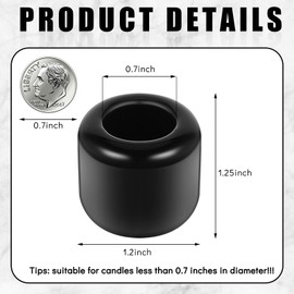 Suclain 20 Pieces 0.7 Inch Chime Candle Holder Black Small Candle Holders Ceramic Candle Holder for Rituals, Spells, Vigil, Altar, Witchcraft, Wiccan Supplies