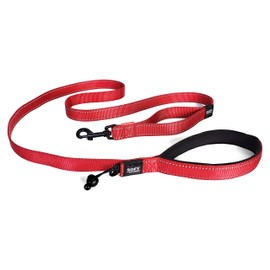 EzyDog Soft Trainer Dog Leash with Traffic Control Handle - Reflective Stitching for Nighttime Safety and Superior Strength and Comfortability for Training Large to Medium Dogs (72”, Red)