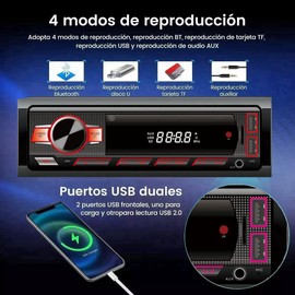 N++A Auto Estereo Reproductor Bluetooth MP3 Radio Manos Libres FM SD Aux USB Música De Coche