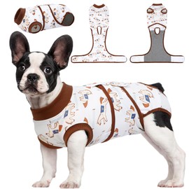 Kuoser Dog Recovery Suit for Post-Surgery Care, Spay Neuter Bodysuit for Female & Male Dogs, Anti-Licking Surgical Onesie, Snug Fit for Abdominal Wound Protection & Skin Healing, BrownPony M