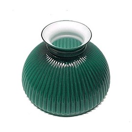 Aladdin Mantle Lamp Co. 10" diameter Glass Lampshade - N301 Emerald Ribbed