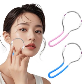 Facial Hair Roller, Pink and Blue, Set of 2, Spring Coil Type, Detail Hair Removal, Unwanted Hair Treatment, Suitable for Face and Hands, Mouth, Eyebrows, Eyebrows, Productal Hair Removal, Coil