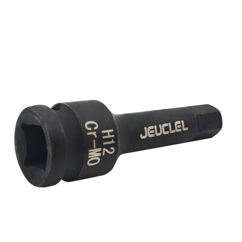 JEUCLEL 12mm Hex Impact Bit Socket, H12 1/2-Inch Impact Drive