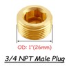 Uenede 4PCS Solid Brass Inter Hex 3/4" NPT Male Thread