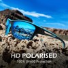Sunier Polarised Sunglasses for Men Women, Wrap Around Unbreakable Sports