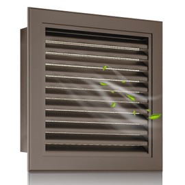 Zepoty 12" X 12" Aluminum Gable Vent, Ultra-Durable Shed Vents with Screen, Reduce Room Temperature, Perfect for Houses, Attics, and Exterior Walls, Vent Opening: 10"x10" (Brown)