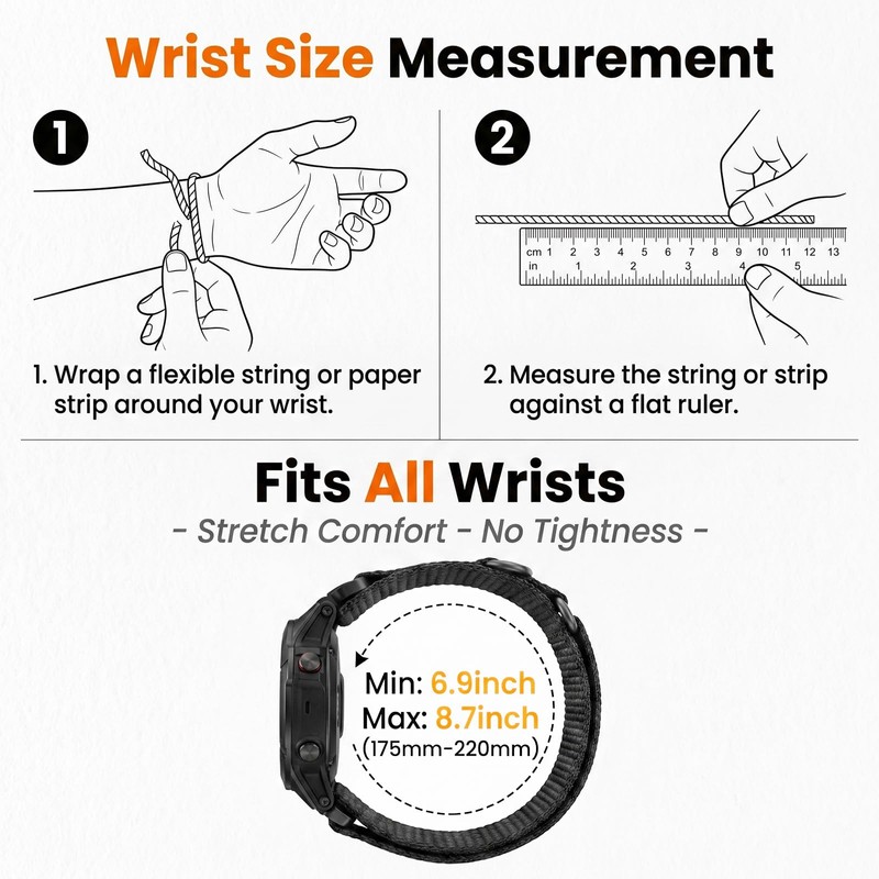 22mm Quickfit Watch Band for Garmin, Double Buckle Band Compatible
