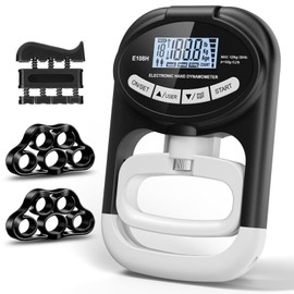 Hand Dynamometer Grip Strength Trainer - Grip Strength Tester Electronic Hand Gripper Strengthener Wrist Exerciser Meter Digital Training Gauge 265 Lbs / 120 Kgs for Sport School Home Use