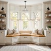 jinchan Linen Pinch Pleated Kitchen Curtains 36 Inch 2 Panels,