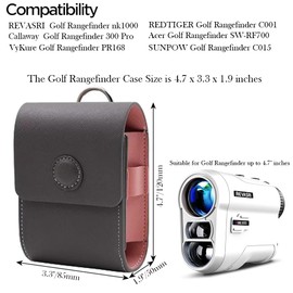 Covthch Golf Rangefinder Case with Ball Marker Compatible with REVASRI nk1000, REDTIGER C001, Callaway 300 Pro, Acer SW-RF700 Golf Rangefinder, Leather Holster Case for Most Brands Rangefinders, Grey