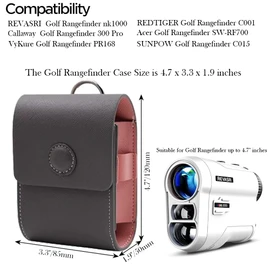 Covthch Golf Rangefinder Case with Ball Marker Compatible with REVASRI nk1000, REDTIGER C001, Callaway 300 Pro, Acer SW-RF700 Golf Rangefinder, Leather Holster Case for Most Brands Rangefinders, Grey