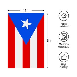 Puerto Rico Garden Flag for Sign 12x18inch Outdoor, Double Sided Yard House Flag Seasonal Holiday Flag Vertical Sign Banner for Porch Farmhouse Home Outdoor Decoration