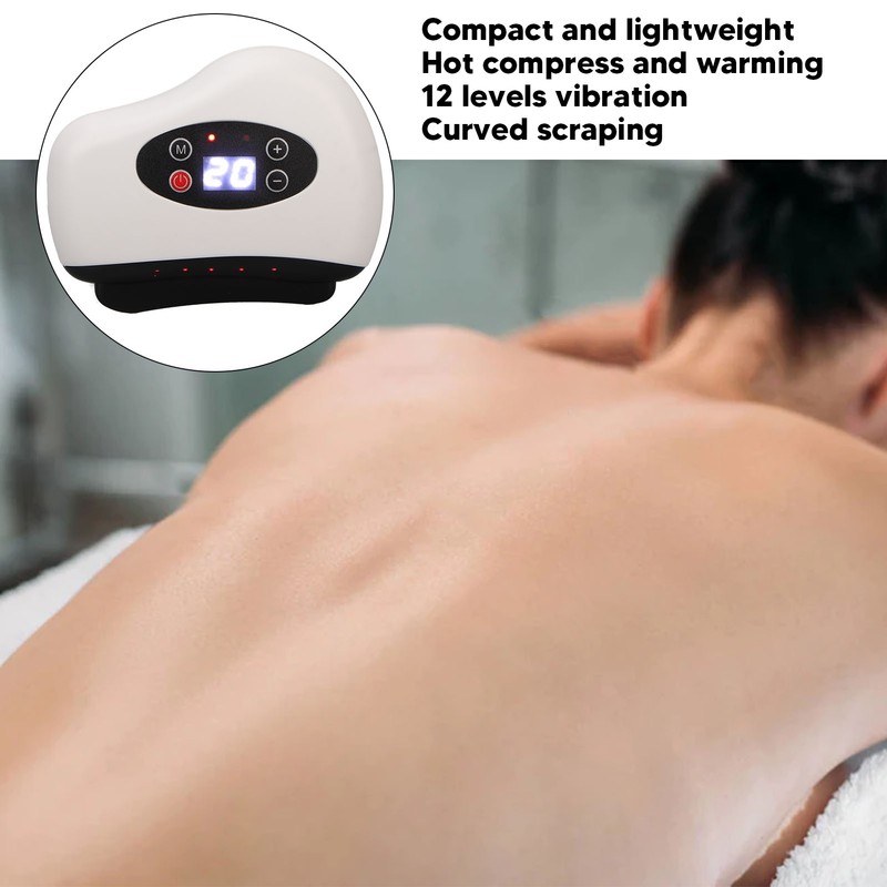 Electronic Facial Guasha Machine Heating Vibration 12 Levels Meridian Massage