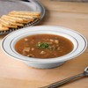 Kaya Elegant White & Silver Rim Disposable Plastic Soup Bowls