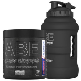 Applied Nutrition Bundle ABE Pre Workout 375g + JUG 2.5 LT Matt Black | All Black Everything Pre Workout Powder, Energy & Physical Performance with Creatine, Beta Alanine (Energy Flavour)